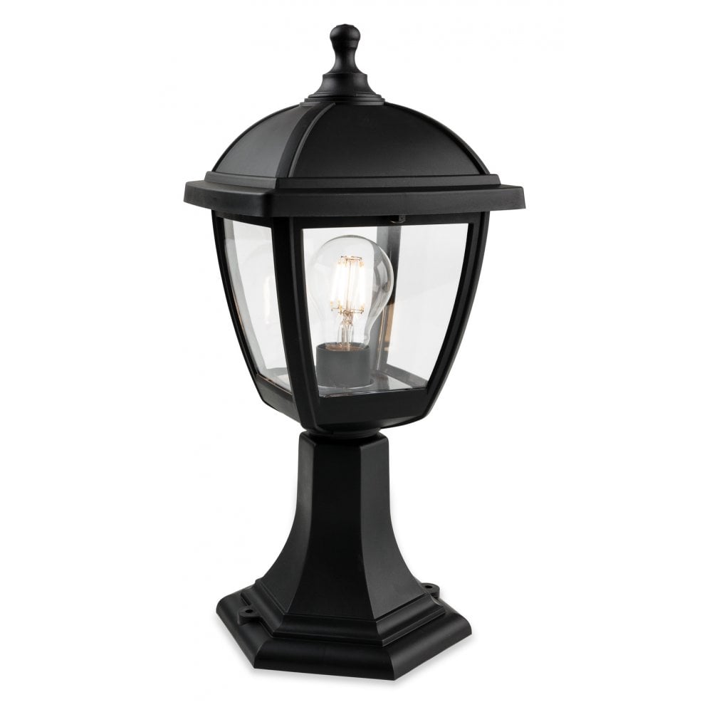 Palma Classic Outdoor Pedestal Lantern In Black Finish 2817BK