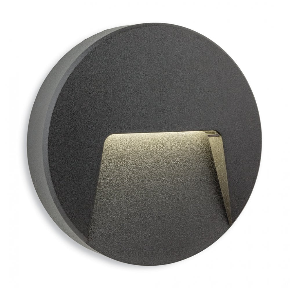 Golf LED Modern Round Outdoor Wall And Step Light In Graphite Finish 2809GP