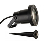 Monza Contemporary Outdoor Wall Or Spike Spotlight In Black Finish GLR52BK