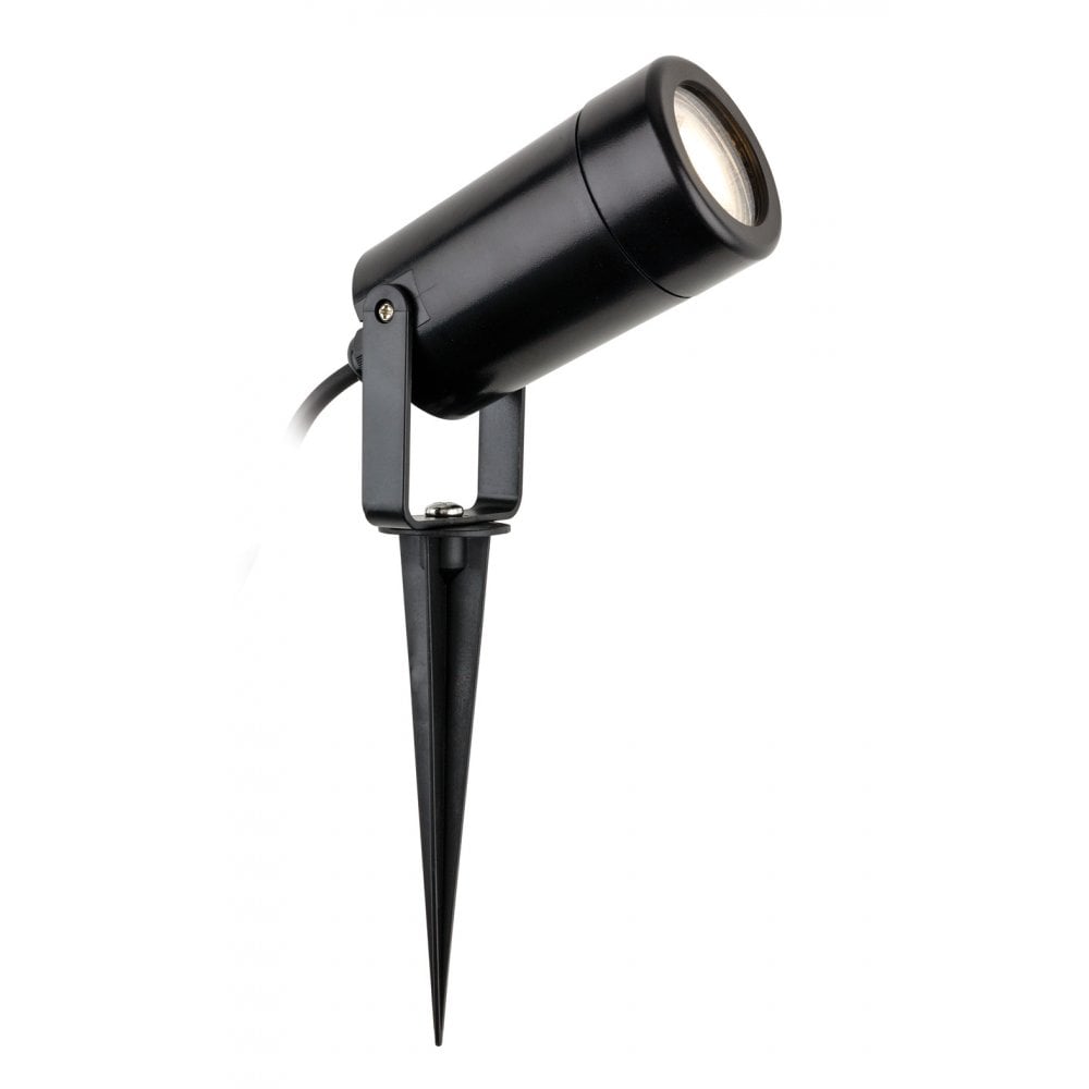 Tulsa Contemporary Outdoor Wall Or Spike Spotlight In Black Finish 2807BK