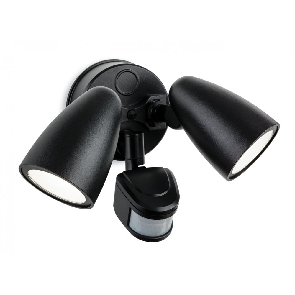 Security LED Contemporary Outdoor PIR Light In Black Finish 2836BK