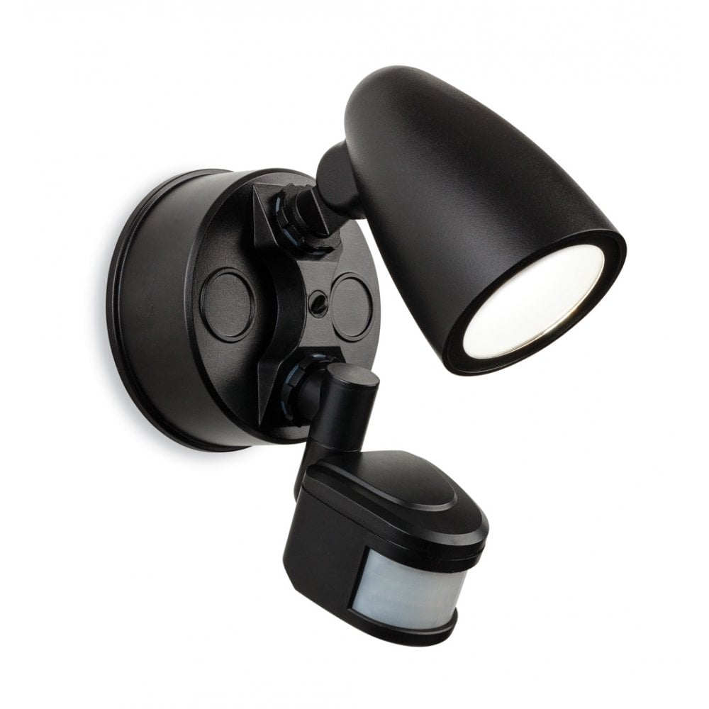 Security LED Contemporary Outdoor Single PIR Light In Black Finish 2835BK