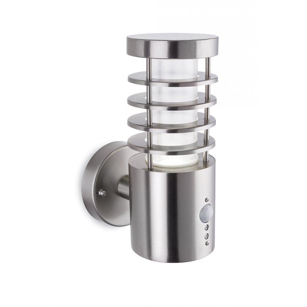 Tamar LED Contemporary Outdoor PIR Wall Light In Stainless Steel Finish 2828ST
