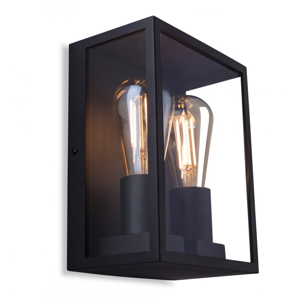 Houston Vintage Outdoor Box Wall Light In Black Finish 2818BK
