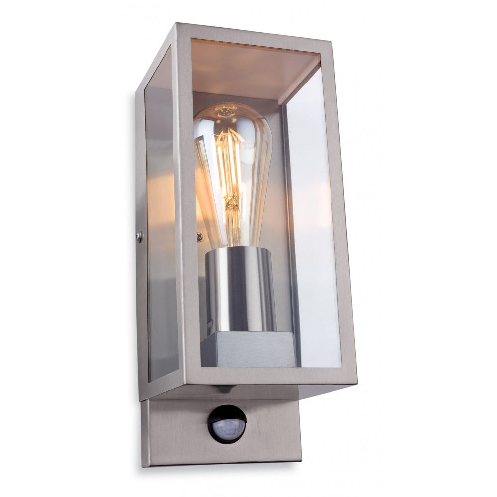 Dallas PIR Vintage Outdoor Box Wall Light In Stainless Steel Finish 2826ST