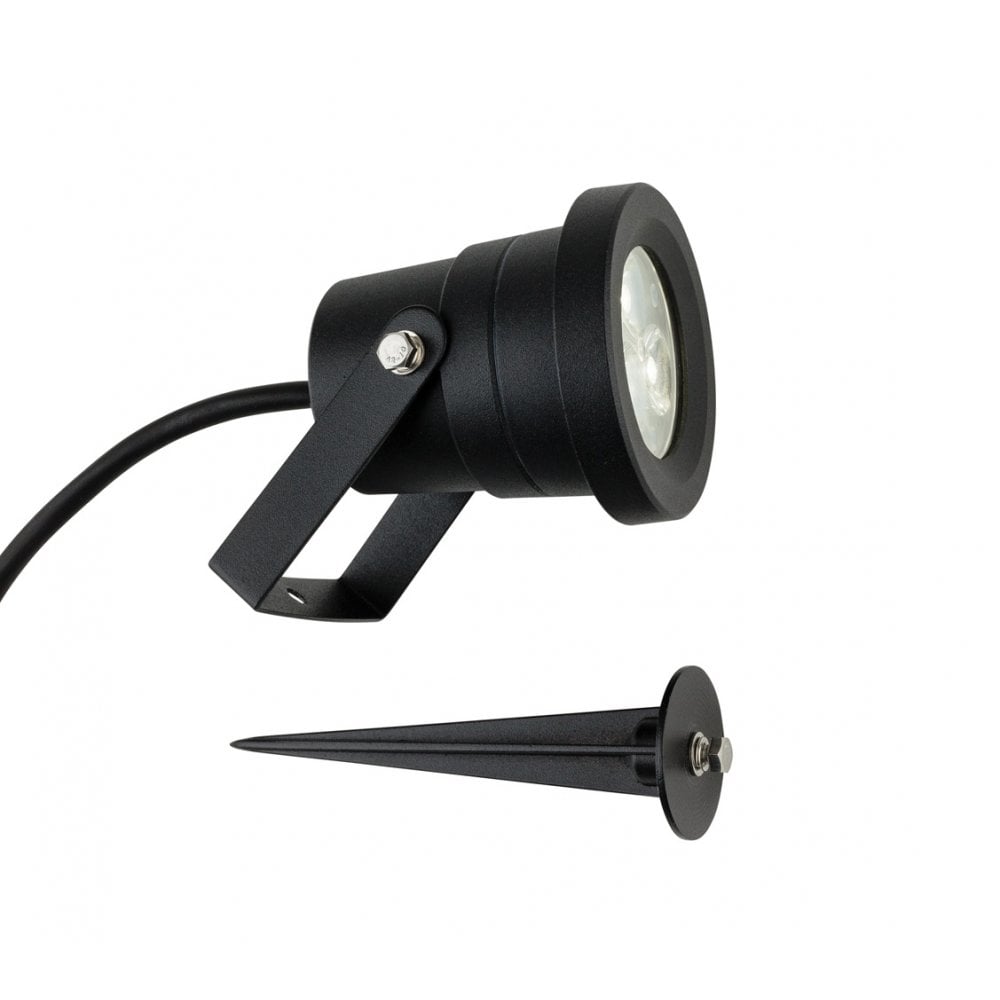Hayes LED Garden Spike Spotlight In Black Finish 2830BK