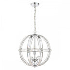 Aidan 3 Light Ceiling Chandelier In Polished Chrome Finish And Glass Detail LA3713710-Q