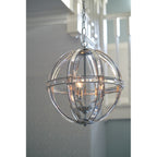 Aidan 3 Light Ceiling Chandelier In Polished Chrome Finish And Glass Detail LA3713710-Q