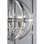 Aidan 3 Light Ceiling Chandelier In Polished Chrome Finish And Glass Detail LA3713710-Q