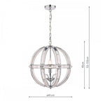 Aidan 3 Light Ceiling Chandelier In Polished Chrome Finish And Glass Detail LA3713710-Q
