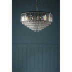 Vienna 9 Light Ceiling Chandelier In Polished Chrome Finish And Crystal Glass LA3603254-Q