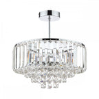 Vienna 3 Light Semi Flush Chandelier In Polished Chrome Finish And Crystal Glass LA3437217-Q