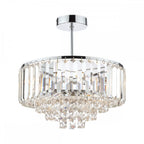 Vienna 3 Light Semi Flush Chandelier In Polished Chrome Finish And Crystal Glass LA3437217-Q