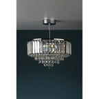 Vienna 3 Light Semi Flush Chandelier In Polished Chrome Finish And Crystal Glass LA3437217-Q