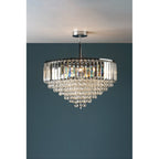 Vienna 5 Light Semi Flush Chandelier In Polished Chrome Finish And Crystal Glass LA3566049-Q