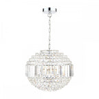 Vienna 5 Light Orb Ceiling Chandelier In Polished Chrome Finish And Crystal Glass LA3743651-Q