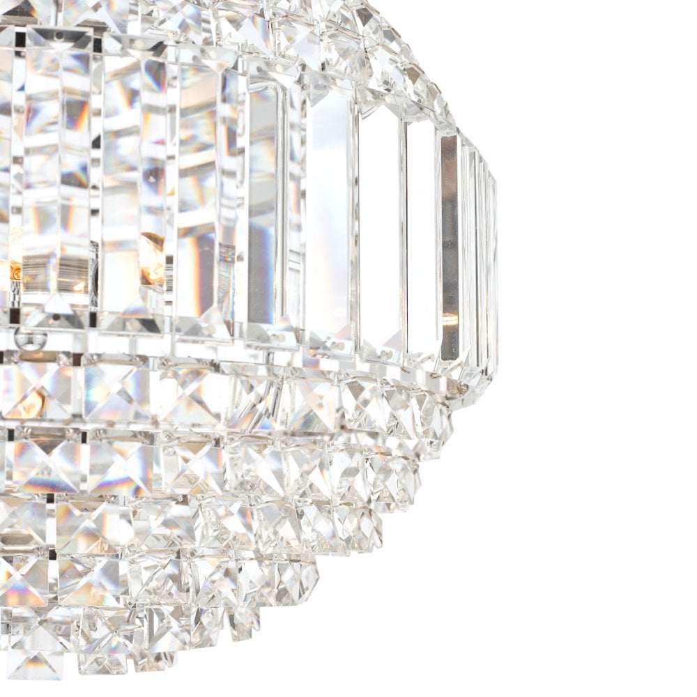 Vienna 5 Light Orb Ceiling Chandelier In Polished Chrome Finish And Crystal Glass LA3743651-Q