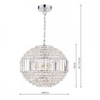 Vienna 5 Light Orb Ceiling Chandelier In Polished Chrome Finish And Crystal Glass LA3743651-Q
