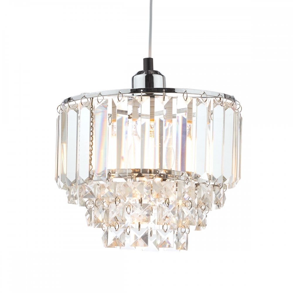 Vienna 1 Light Non-Electric Ceiling Shade In Polished Chrome Finish And Crystal Glass LA3727732-Q