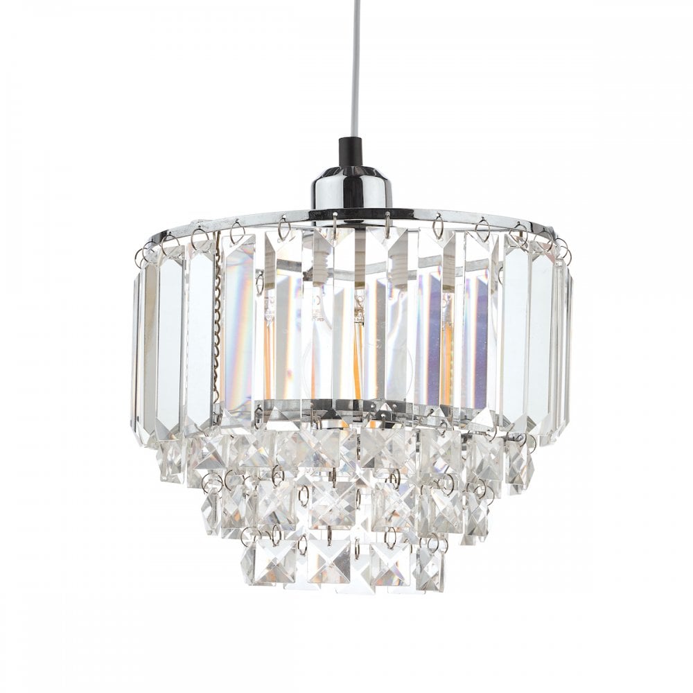 Vienna 1 Light Non-Electric Ceiling Shade In Polished Chrome Finish And Crystal Glass LA3727732-Q