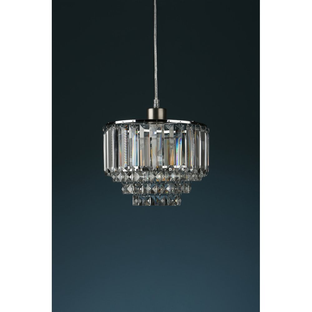 Vienna 1 Light Non-Electric Ceiling Shade In Polished Chrome Finish And Crystal Glass LA3727732-Q