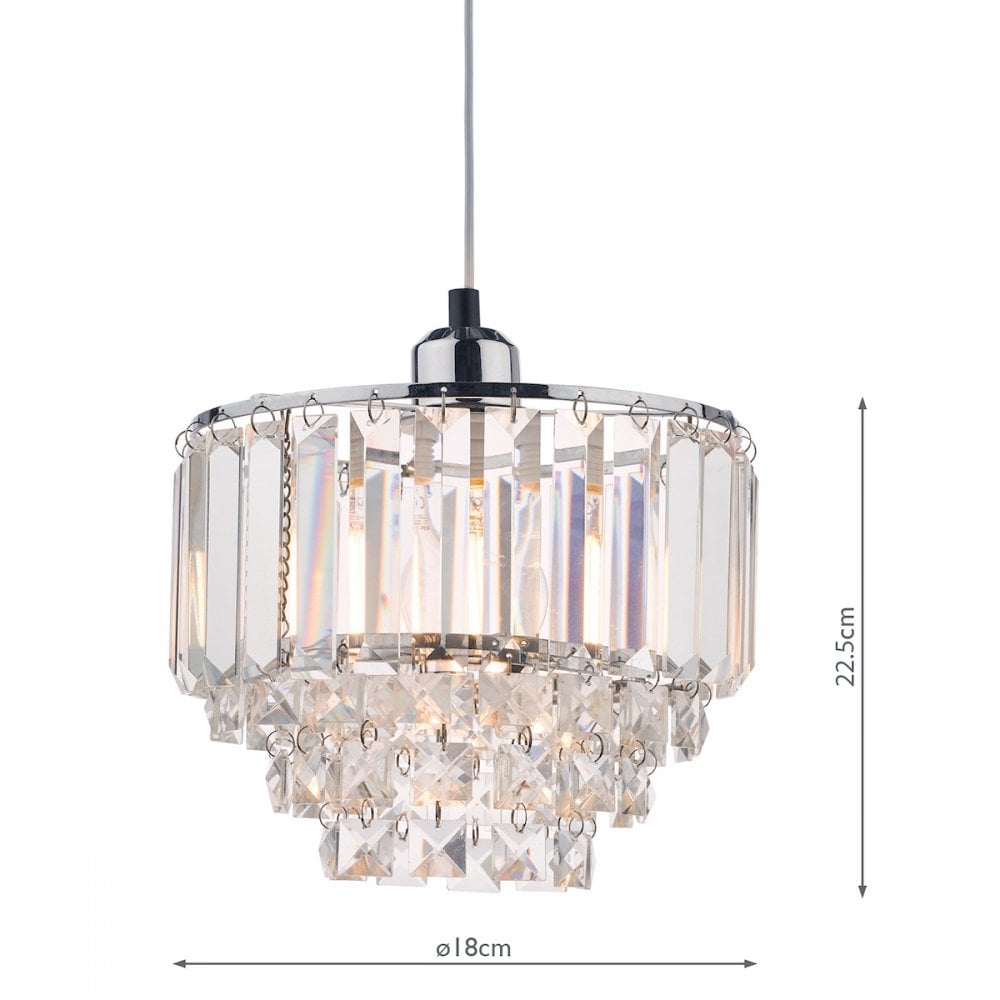 Vienna 1 Light Non-Electric Ceiling Shade In Polished Chrome Finish And Crystal Glass LA3727732-Q