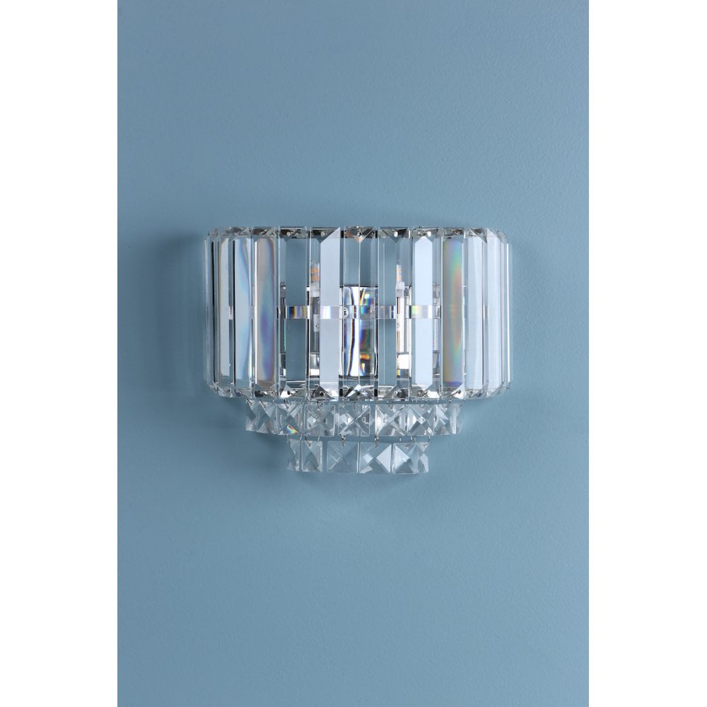 Vienna 1 Light Wall Light In Polished Chrome Finish And Crystal Glass LA3727746-Q