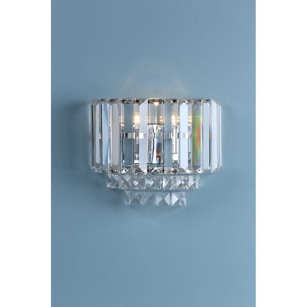 Vienna 1 Light Wall Light In Polished Chrome Finish And Crystal Glass LA3727746-Q