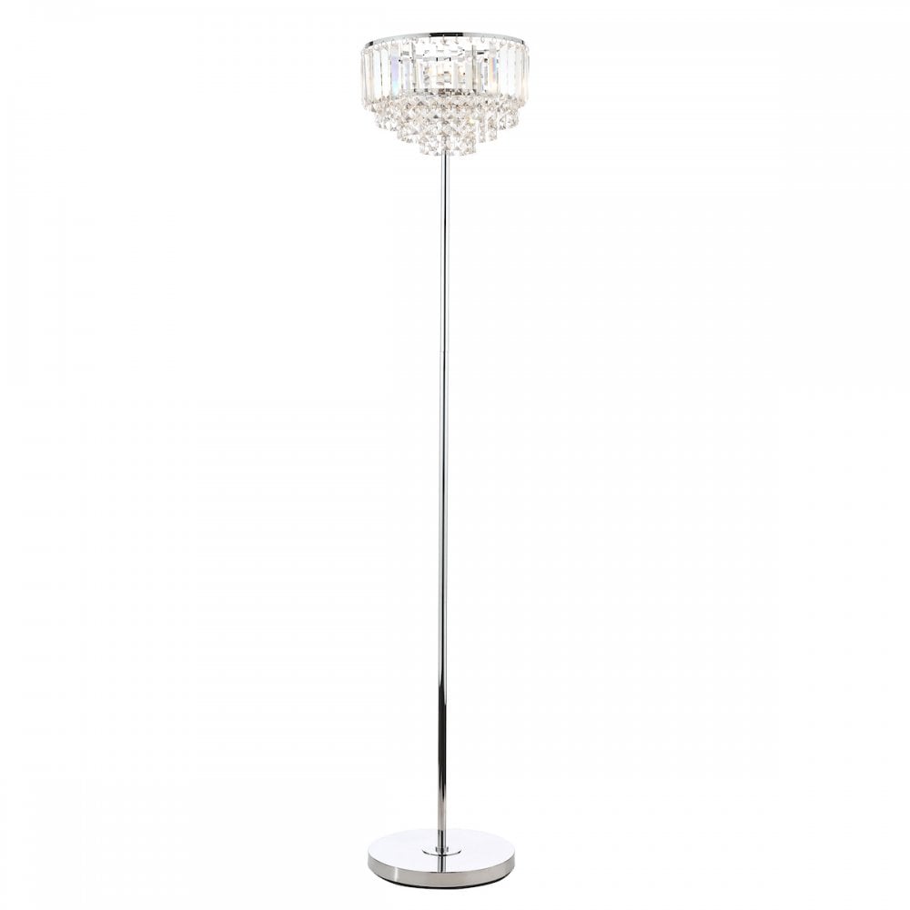 Vienna 3 Light Floor Lamp In Polished Chrome Finish And Crystal Glass LA3603227-Q