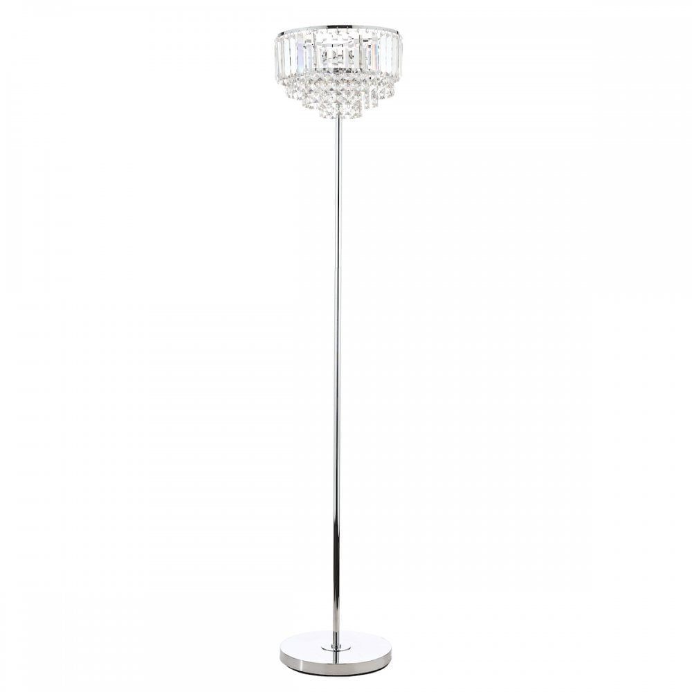 Vienna 3 Light Floor Lamp In Polished Chrome Finish And Crystal Glass LA3603227-Q