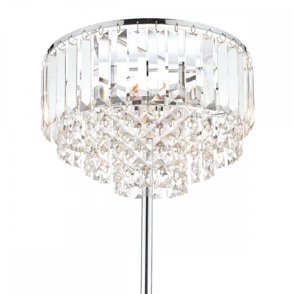 Vienna 3 Light Floor Lamp In Polished Chrome Finish And Crystal Glass LA3603227-Q