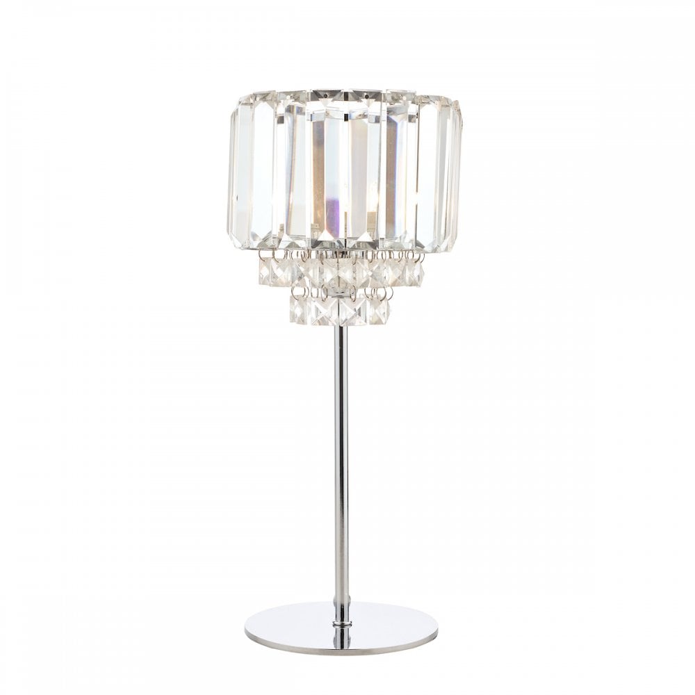 Vienna 1 Light Table Lamp In Polished Chrome Finish And Crystal Glass LA3569659-Q
