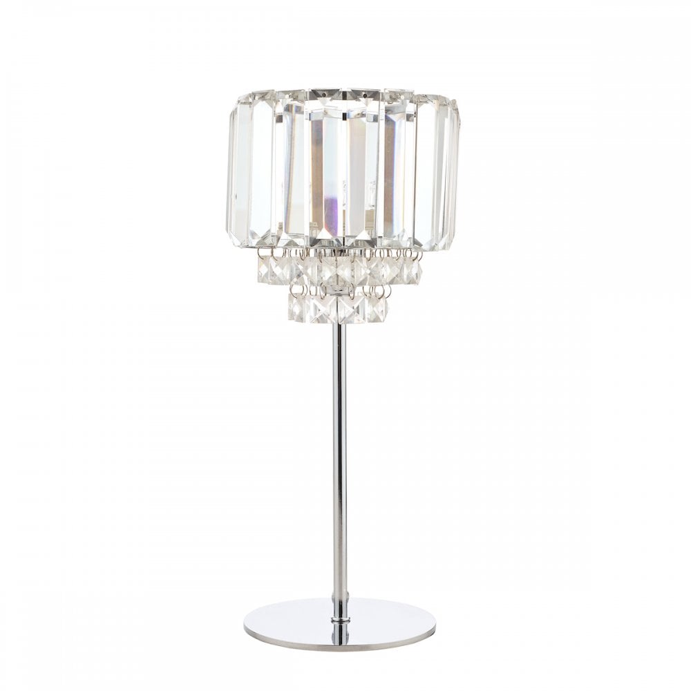 Vienna 1 Light Table Lamp In Polished Chrome Finish And Crystal Glass LA3569659-Q