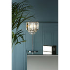 Vienna 1 Light Table Lamp In Polished Chrome Finish And Crystal Glass LA3569659-Q