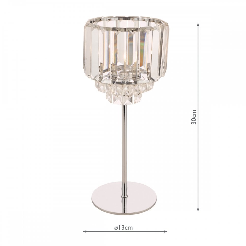 Vienna 1 Light Table Lamp In Polished Chrome Finish And Crystal Glass LA3569659-Q