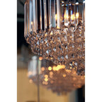 Vienna 3 Light Semi Flush Ceiling Light In Antique Brass Finish And Crystal Glass LA3599070-Q