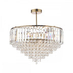 Vienna 5 Light Semi Flush Ceiling Light In Antique Brass Finish And Crystal Glass LA3637913-Q