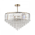 Vienna 5 Light Semi Flush Ceiling Light In Antique Brass Finish And Crystal Glass LA3637913-Q