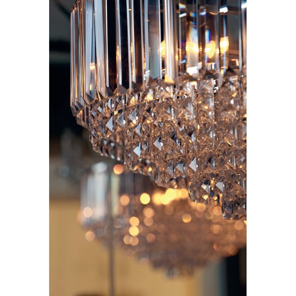 Vienna 5 Light Semi Flush Ceiling Light In Antique Brass Finish And Crystal Glass LA3637913-Q