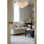 Vienna 5 Light Semi Flush Ceiling Light In Antique Brass Finish And Crystal Glass LA3637913-Q