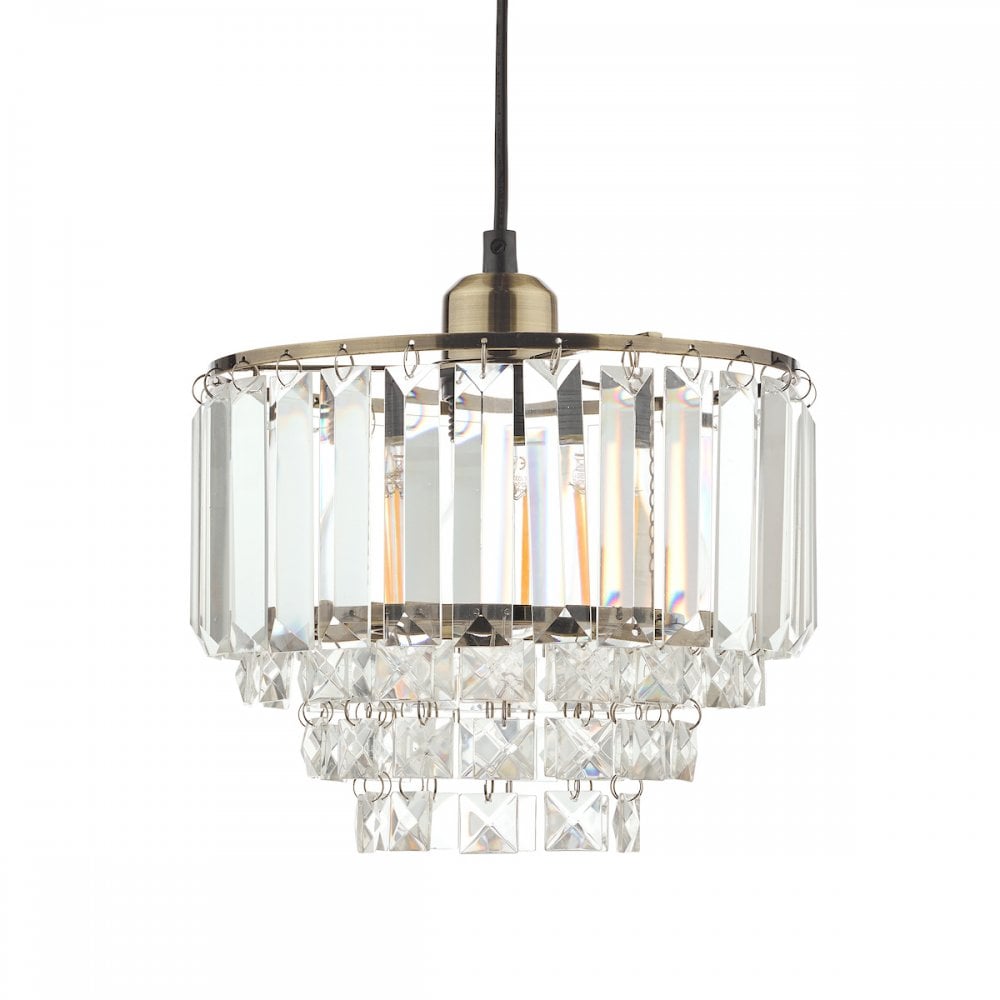 Vienna Non-Electric Ceiling Shade In Antique Brass Finish And Crystal Glass LA3727733-Q