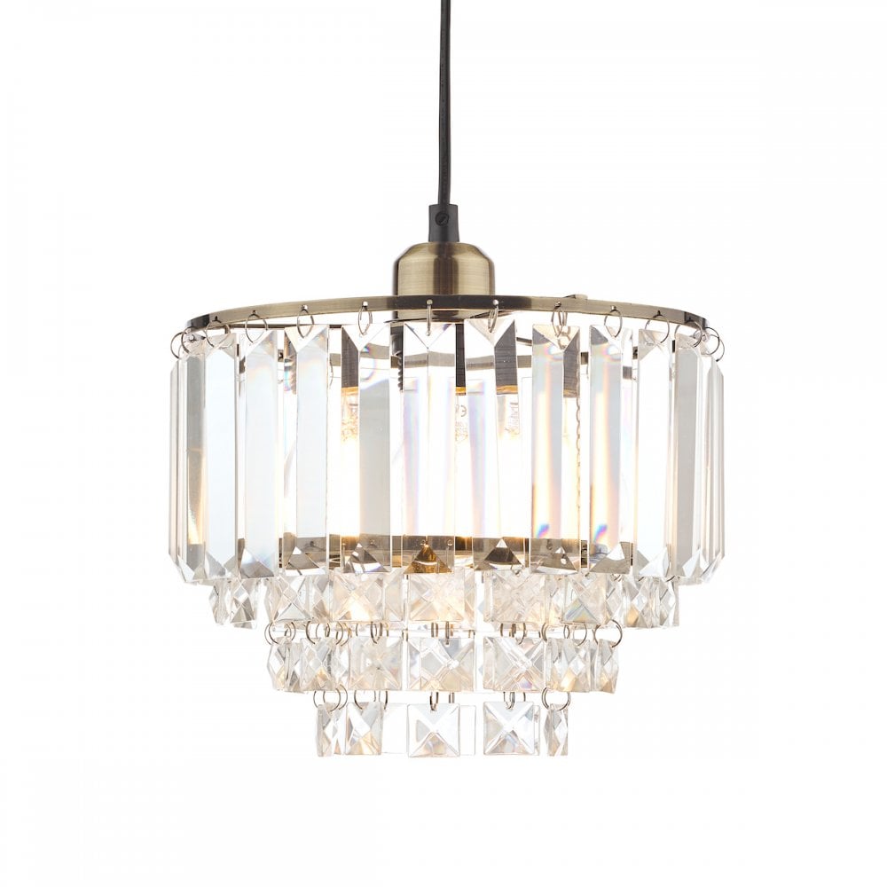 Vienna Non-Electric Ceiling Shade In Antique Brass Finish And Crystal Glass LA3727733-Q