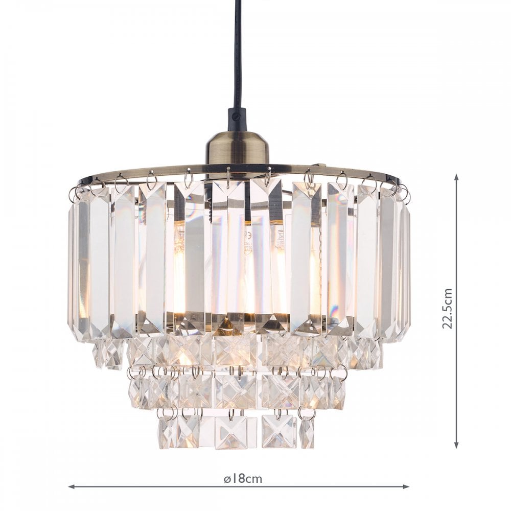 Vienna Non-Electric Ceiling Shade In Antique Brass Finish And Crystal Glass LA3727733-Q