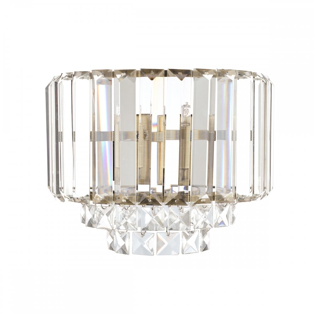 Vienna Wall Light In Antique Brass Finish And Crystal Glass LA3727747-Q