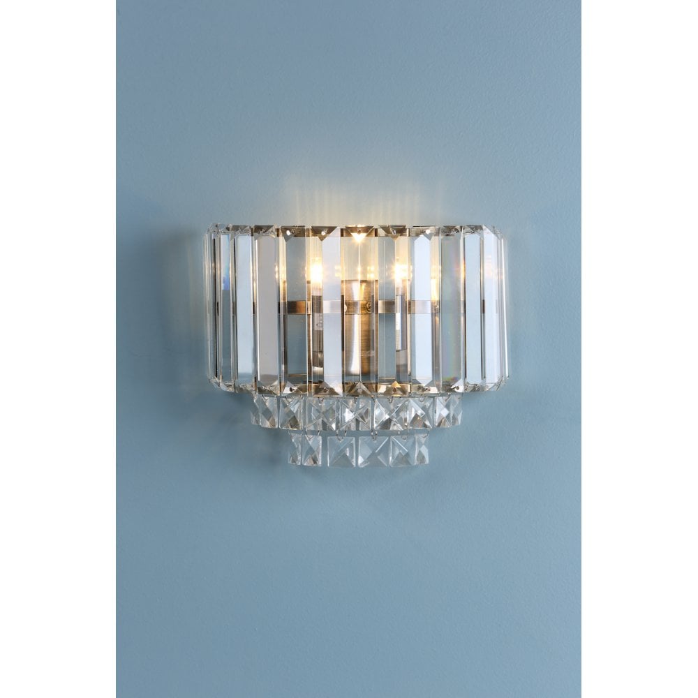 Vienna Wall Light In Antique Brass Finish And Crystal Glass LA3727747-Q