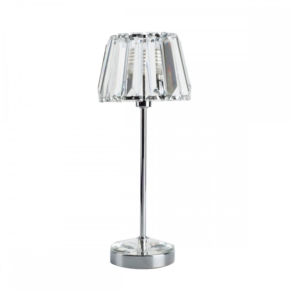 Capri Small Table Lamp In Polished Chrome Finish And Crystal Glass LA3437199-Q