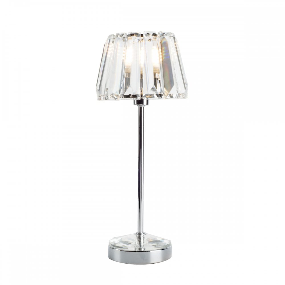 Capri Small Table Lamp In Polished Chrome Finish And Crystal Glass LA3437199-Q