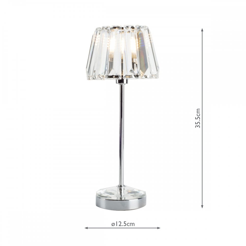 Capri Small Table Lamp In Polished Chrome Finish And Crystal Glass LA3437199-Q