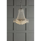 Enid Grand Ceiling Chandelier In Polished Nickel Finish And Crystal Glass LA3718230-Q