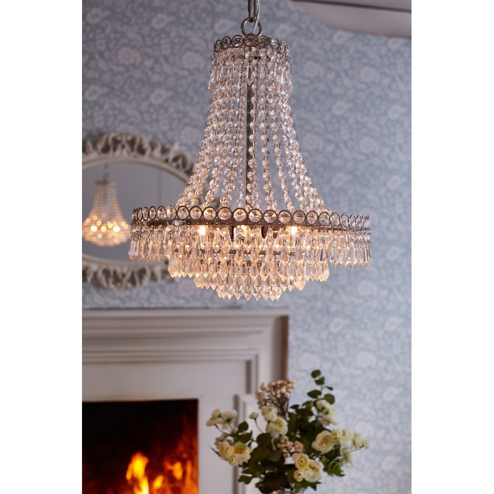 Enid Ceiling Chandelier In Polished Nickel Finish And Crystal Glass LA3691119-Q
